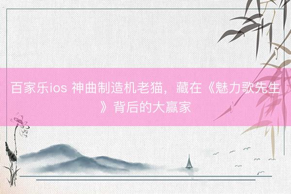 百家乐ios 神曲制造机老猫，藏在《魅力歌先生》背后的大赢家